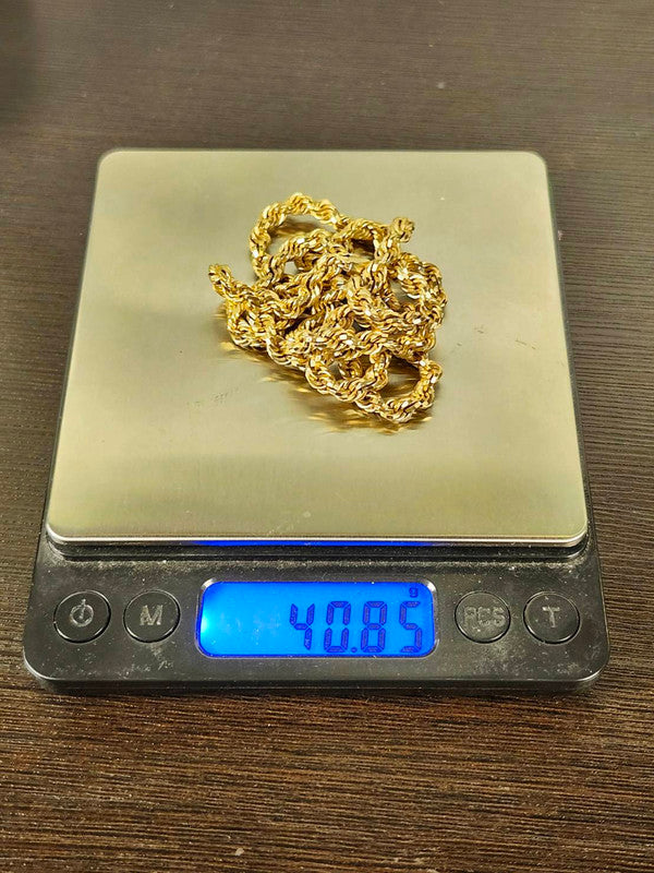 24", 40.85g, Rope Chain, 10k Gold