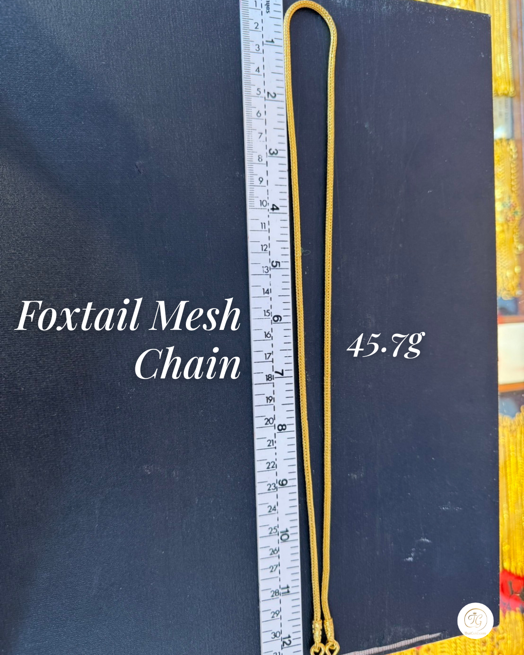 Foxtail Mesh Chain, 23K Gold