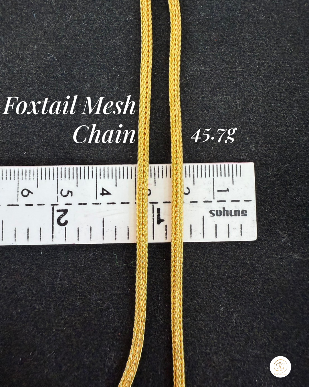 Foxtail Mesh Chain, 23K Gold