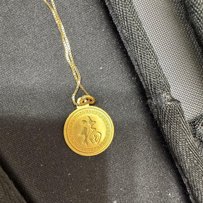 Rooster Pendant, 23K Gold