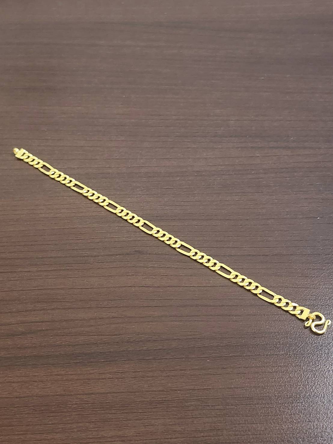 Figaro Bracelet, 23K Gold