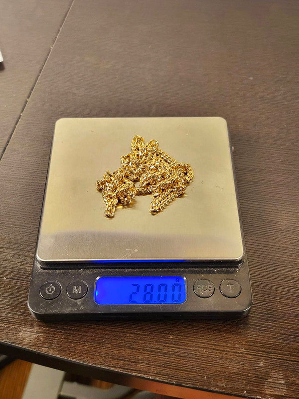 24", 28g, Miami Cuban Chain, 10k Gold