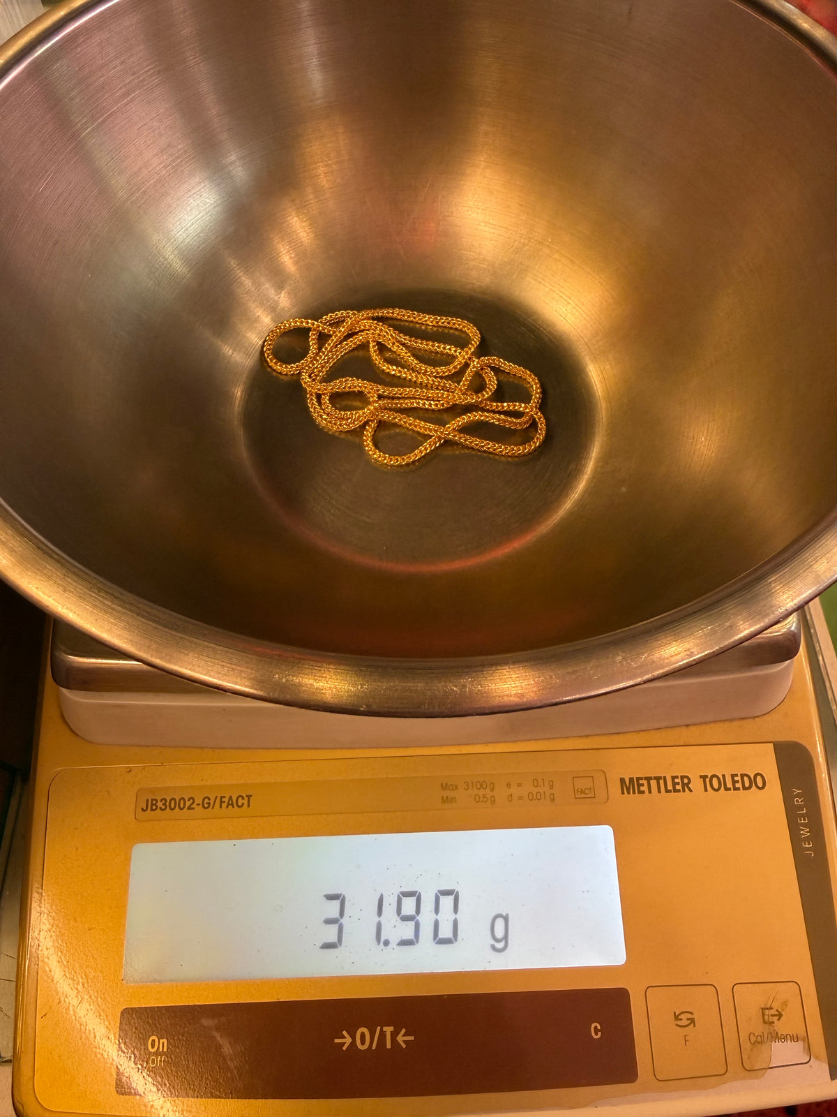32g, 26", Classic Franco Chain, Claspless, 24K Gold