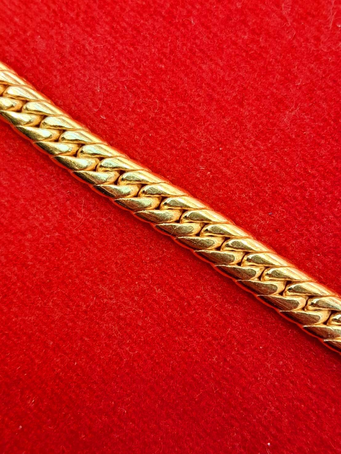 Tight Cuban Bracelet, 24K Gold