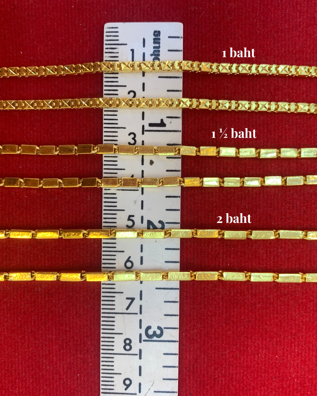 Bar Link Chain, 24K Gold