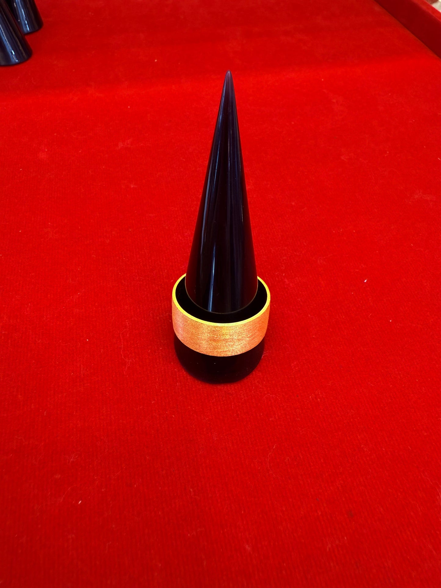 Brushed Flat Band Ring, 24K Gold