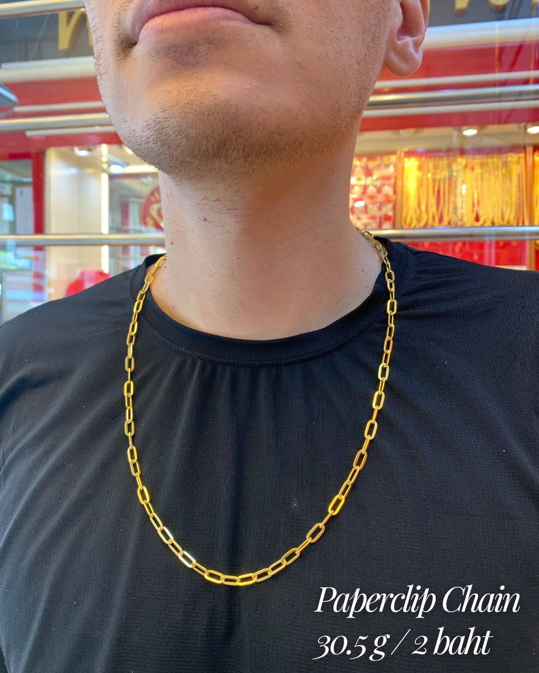 Paperclip Chain, 24K Gold