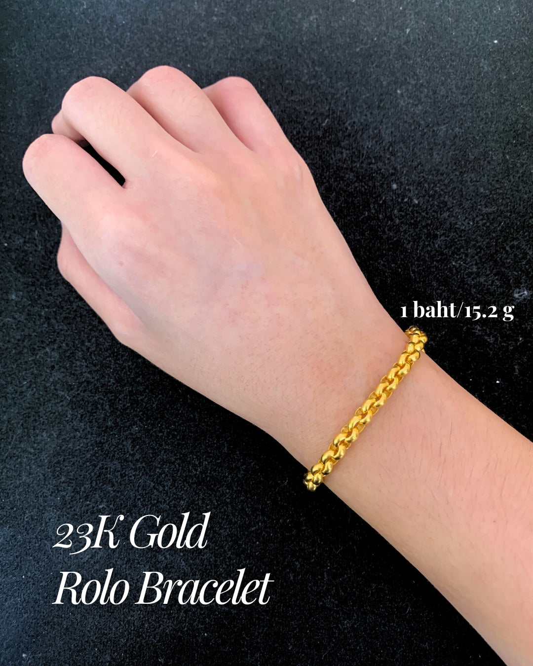 Rolo Bracelet, 23k Gold