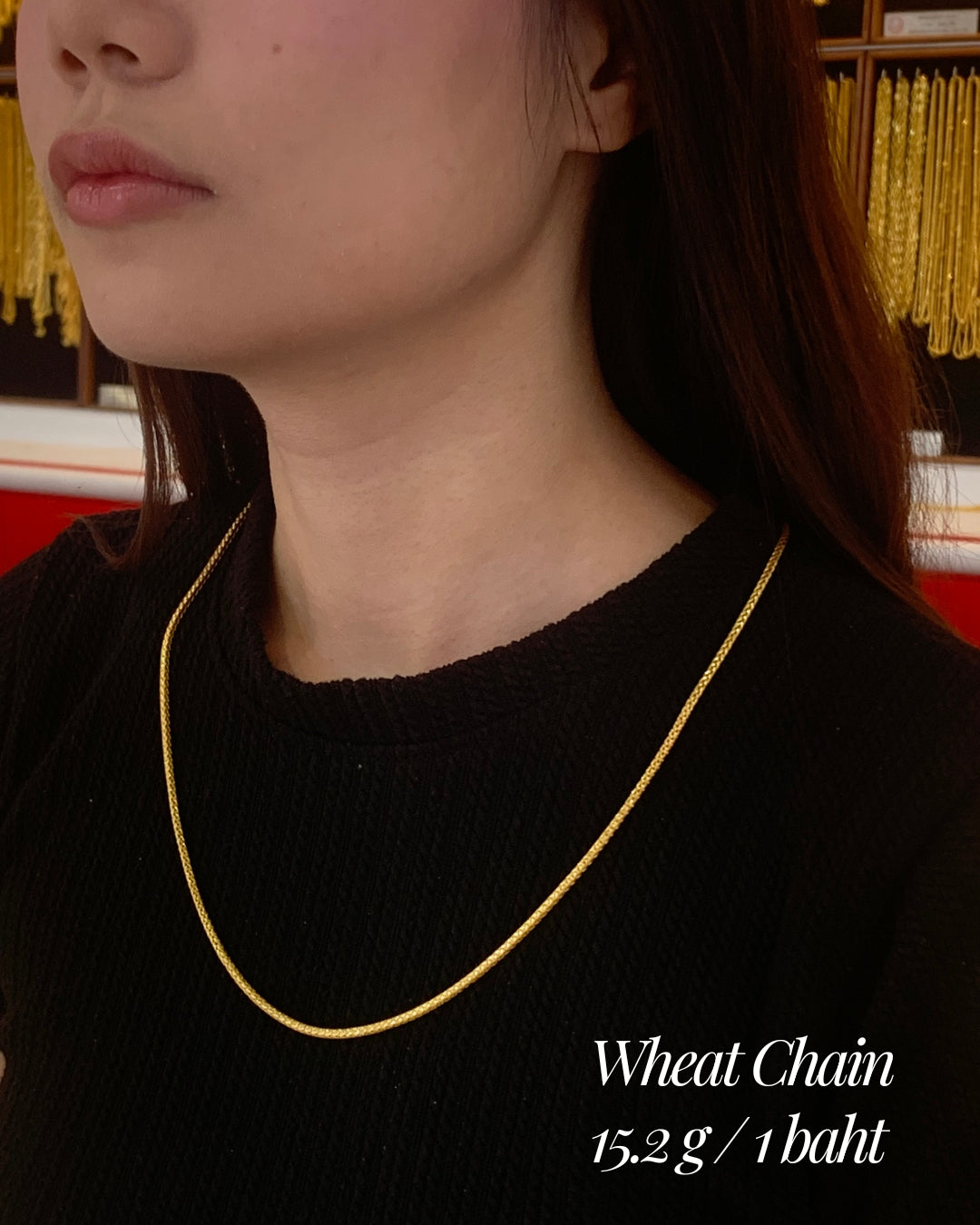 Wheat Chain, 23K Gold
