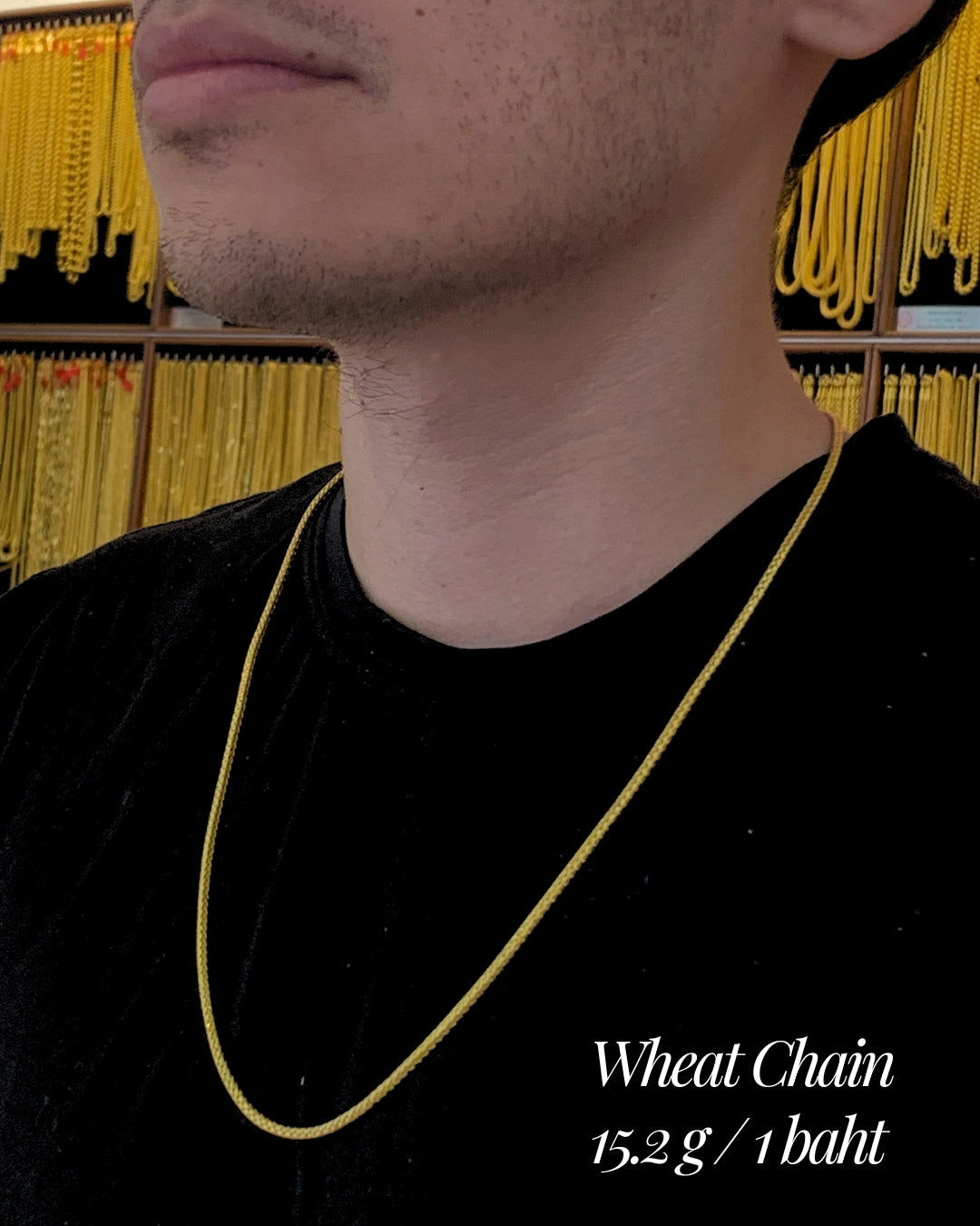 Wheat Chain, 23K Gold