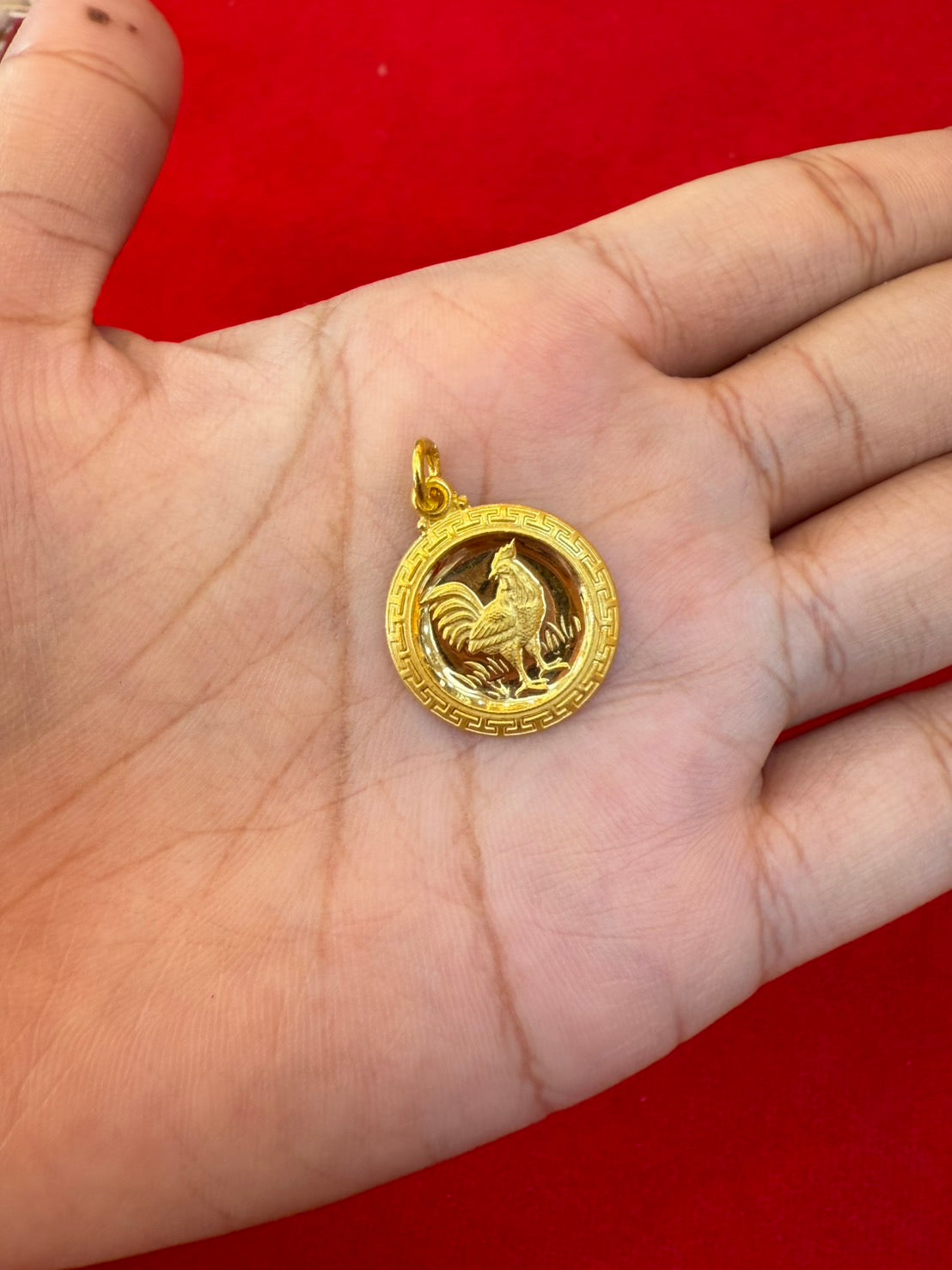 Rooster  Pendant, 23K Gold