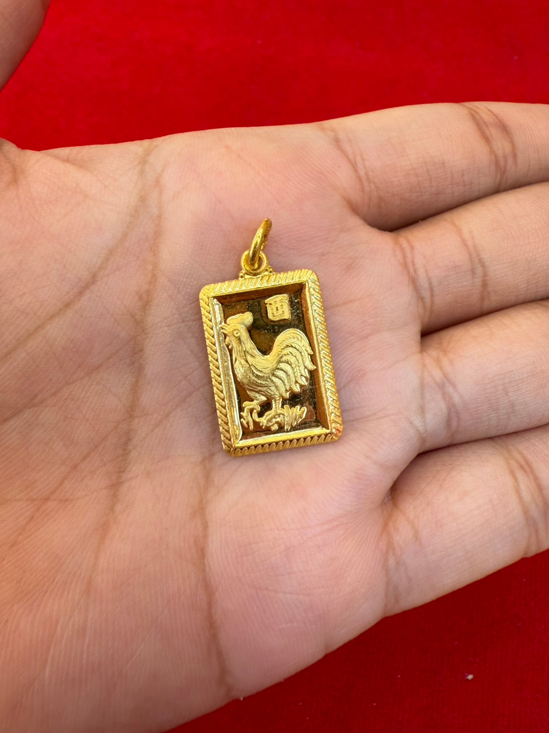 Rooster  Pendant, 23K Gold