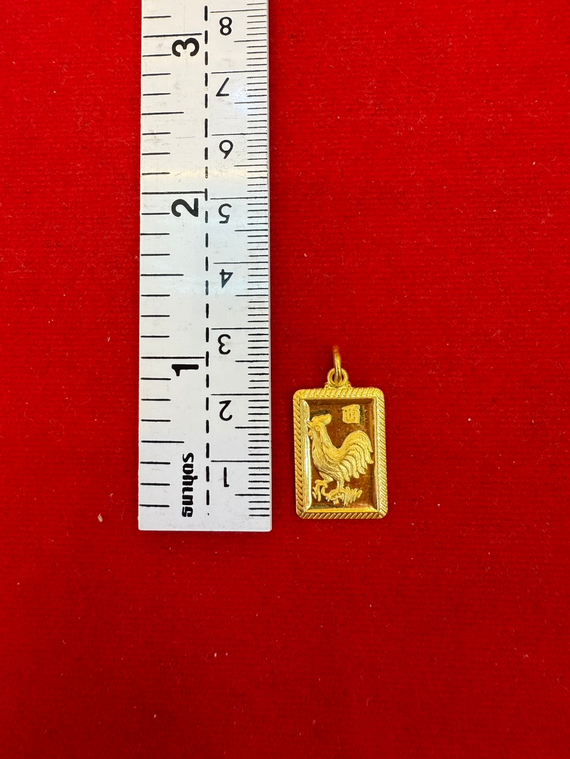 Rooster  Pendant, 23K Gold