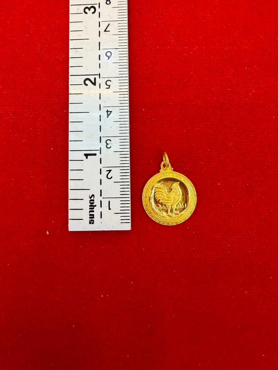 Rooster  Pendant, 23K Gold