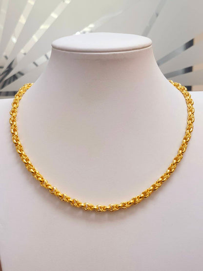 Tiger Link Chain, 24K Gold
