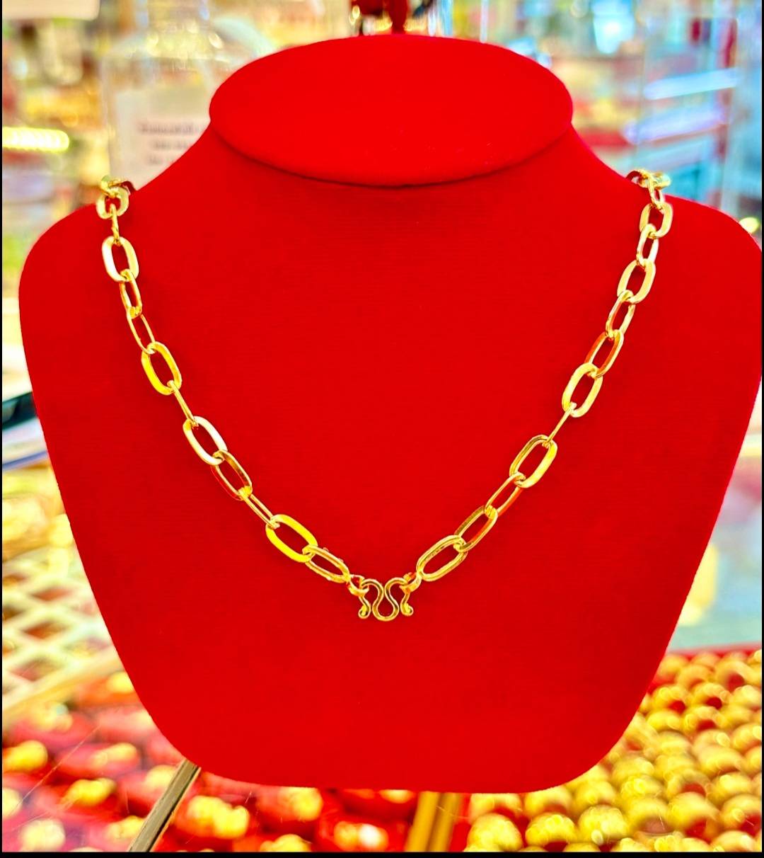 23k Thai Gold Paperclip Chain