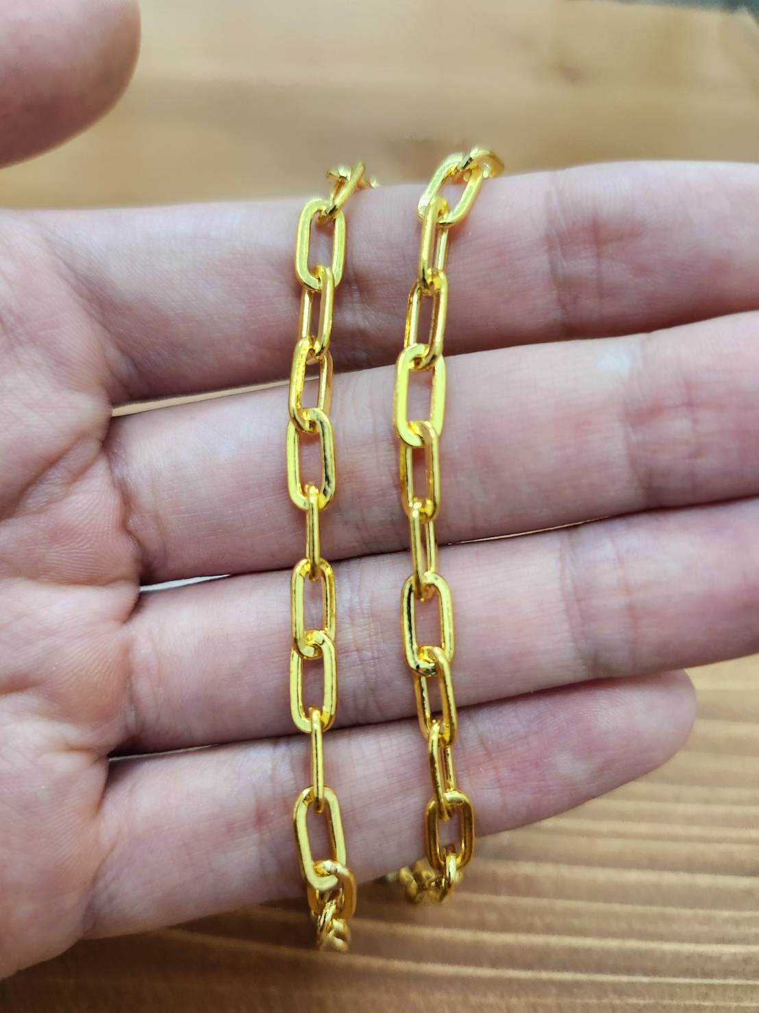 23k Thai Gold Paperclip Chain