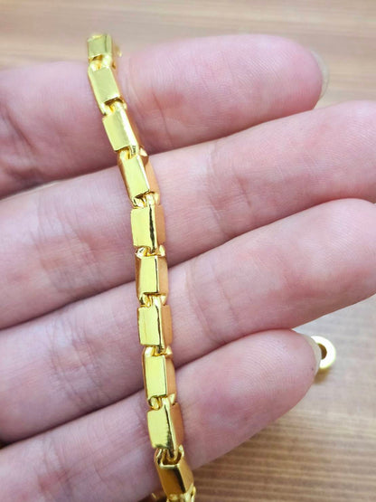 Bar Link Bracelet, 23K Gold