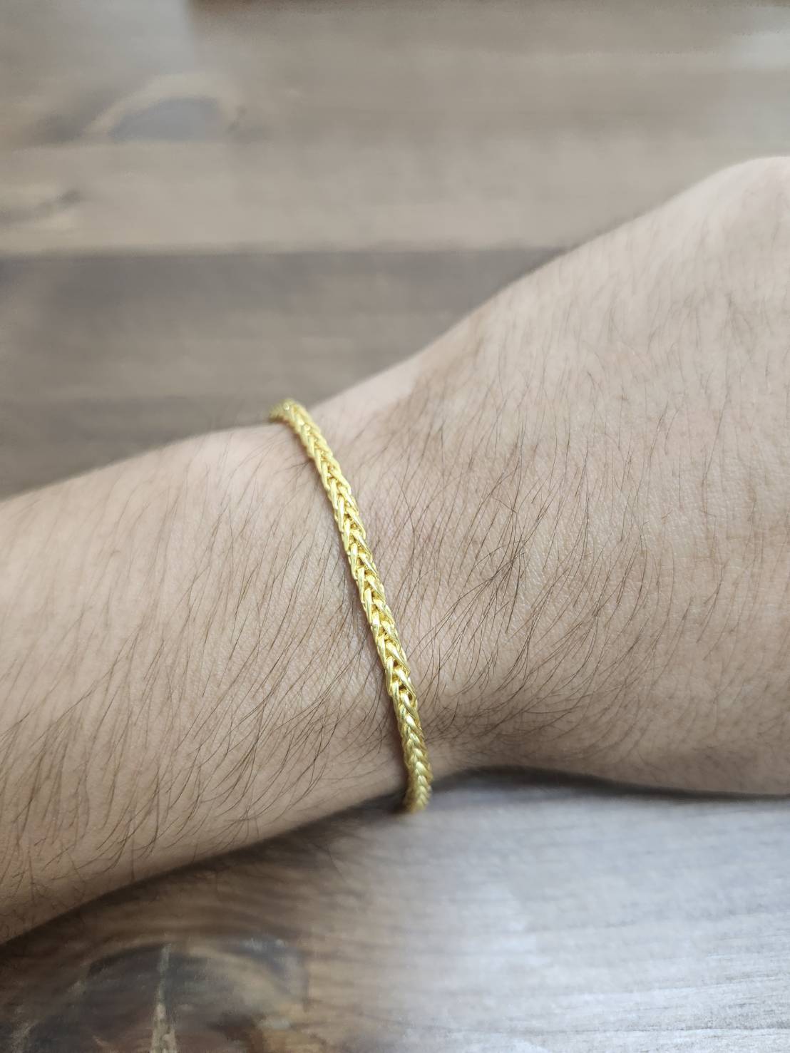 Wheat Bracelet, 24K Gold