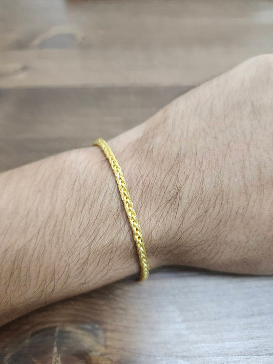 Wheat Bracelet, 24K Gold