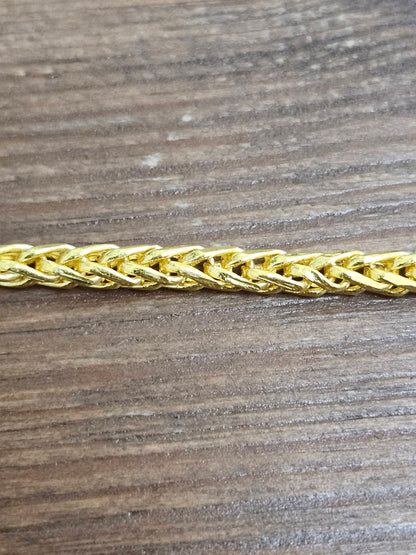 Wheat Bracelet, 24K Gold