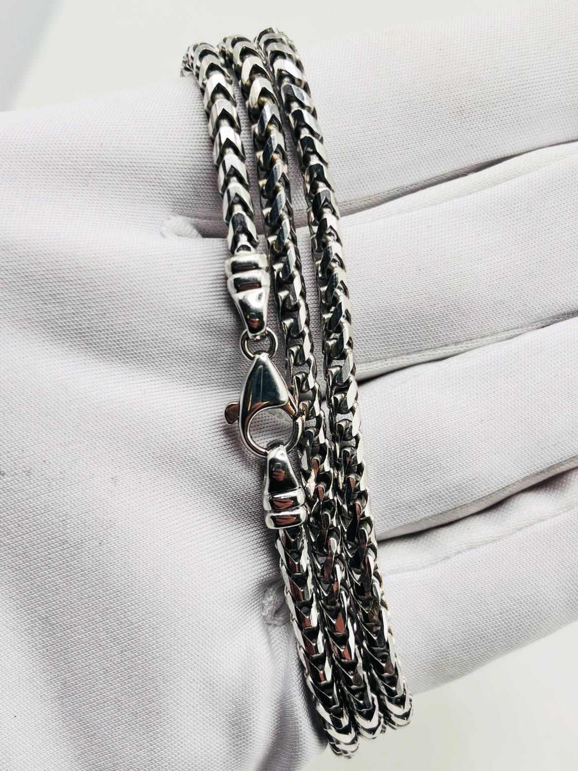 Franco Chain, 14K Gold, White Gold