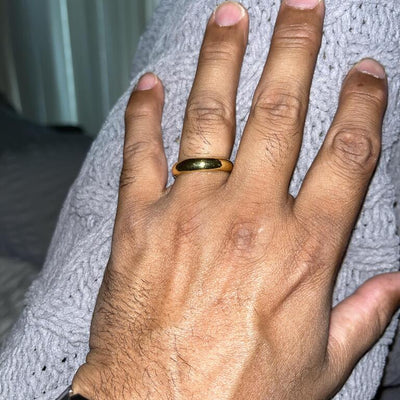 Round Wedding Band Ring, 23K Gold