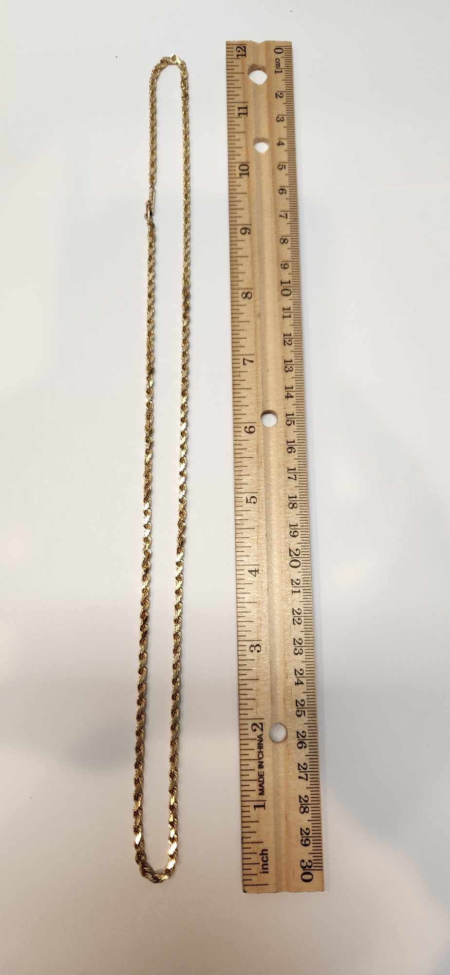 24" Rope Chain ,14K Gold