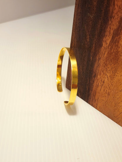 Flat Bangle, 23K Gold