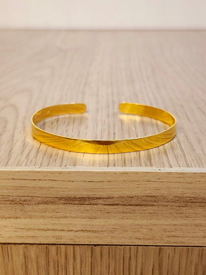 Flat Bangle, 23K Gold