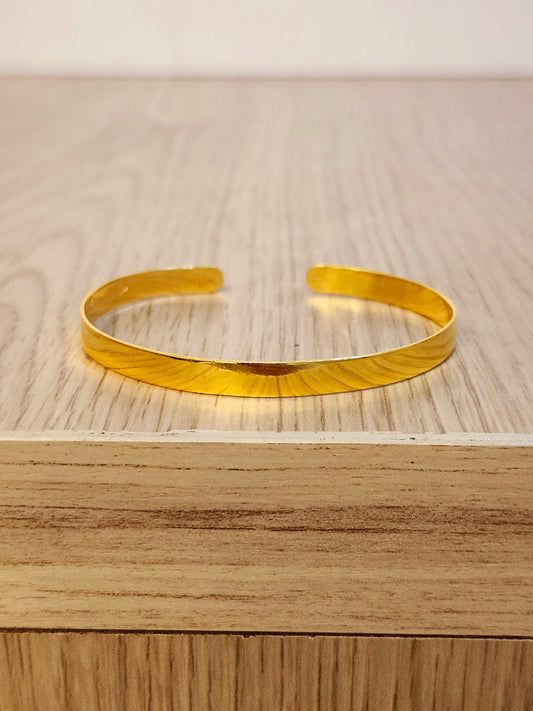 Flat Bangle, 23K Gold