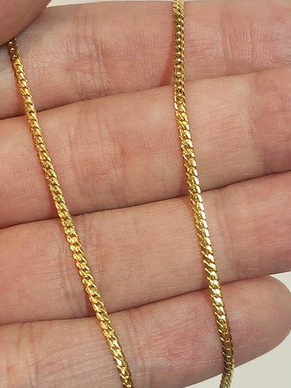 Tight Curb Necklace, 23K Gold