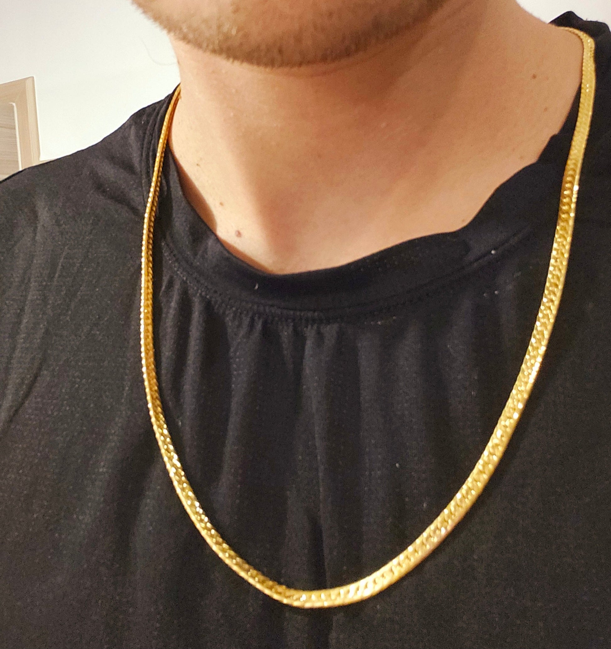 23k Thai Gold Tight Cuban Chain