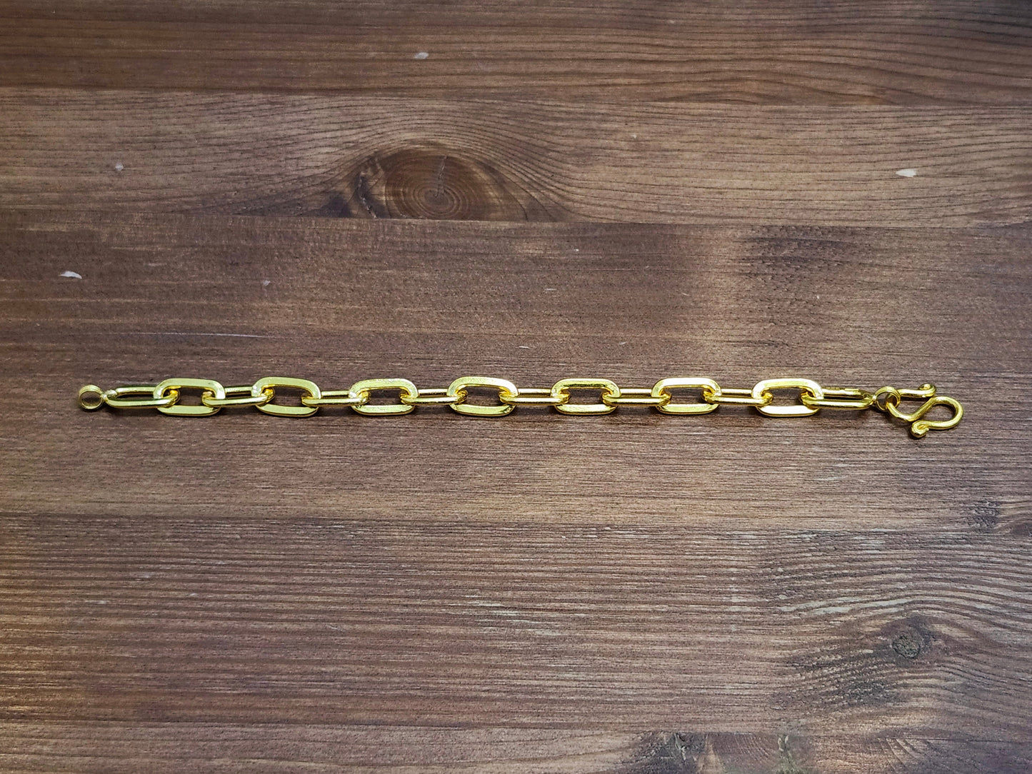 Paperclip Bracelet, 24k Gold