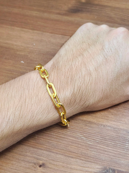 Paperclip Bracelet, 23k Gold