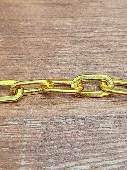 Paperclip Bracelet, 24k Gold