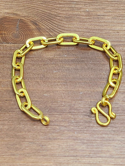 Paperclip Bracelet, 24k Gold