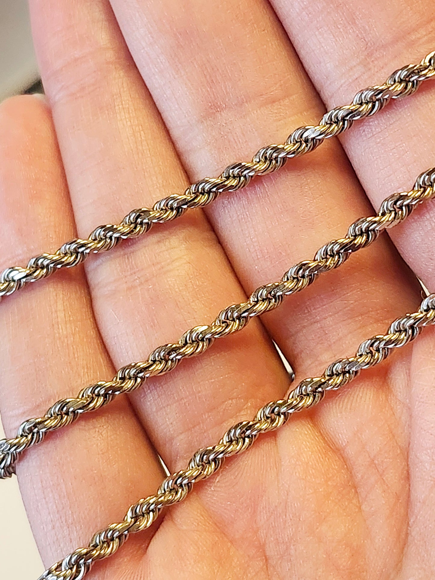 20" Rope Chain, 14k White Gold