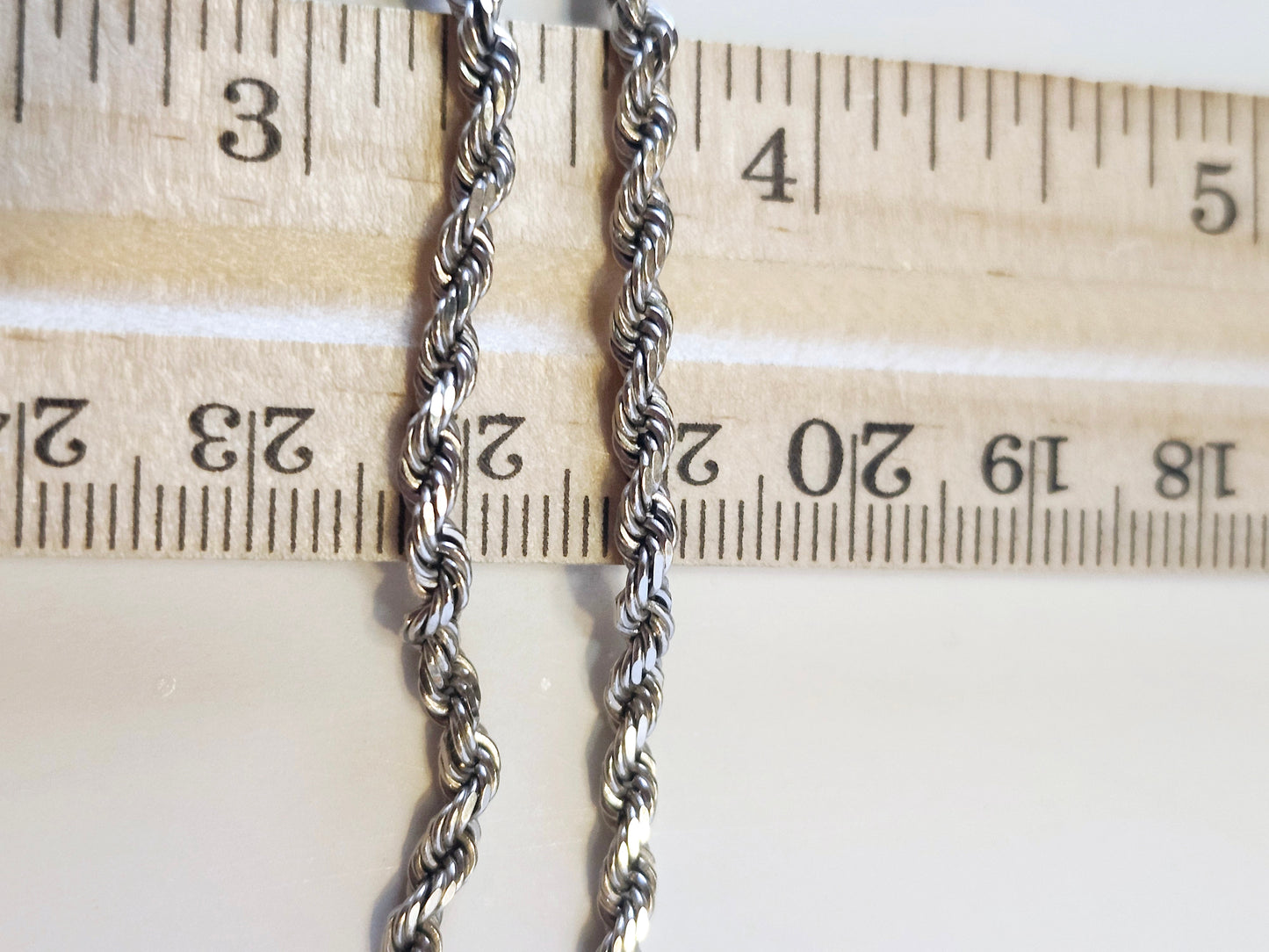 20" Rope Chain, 14k White Gold