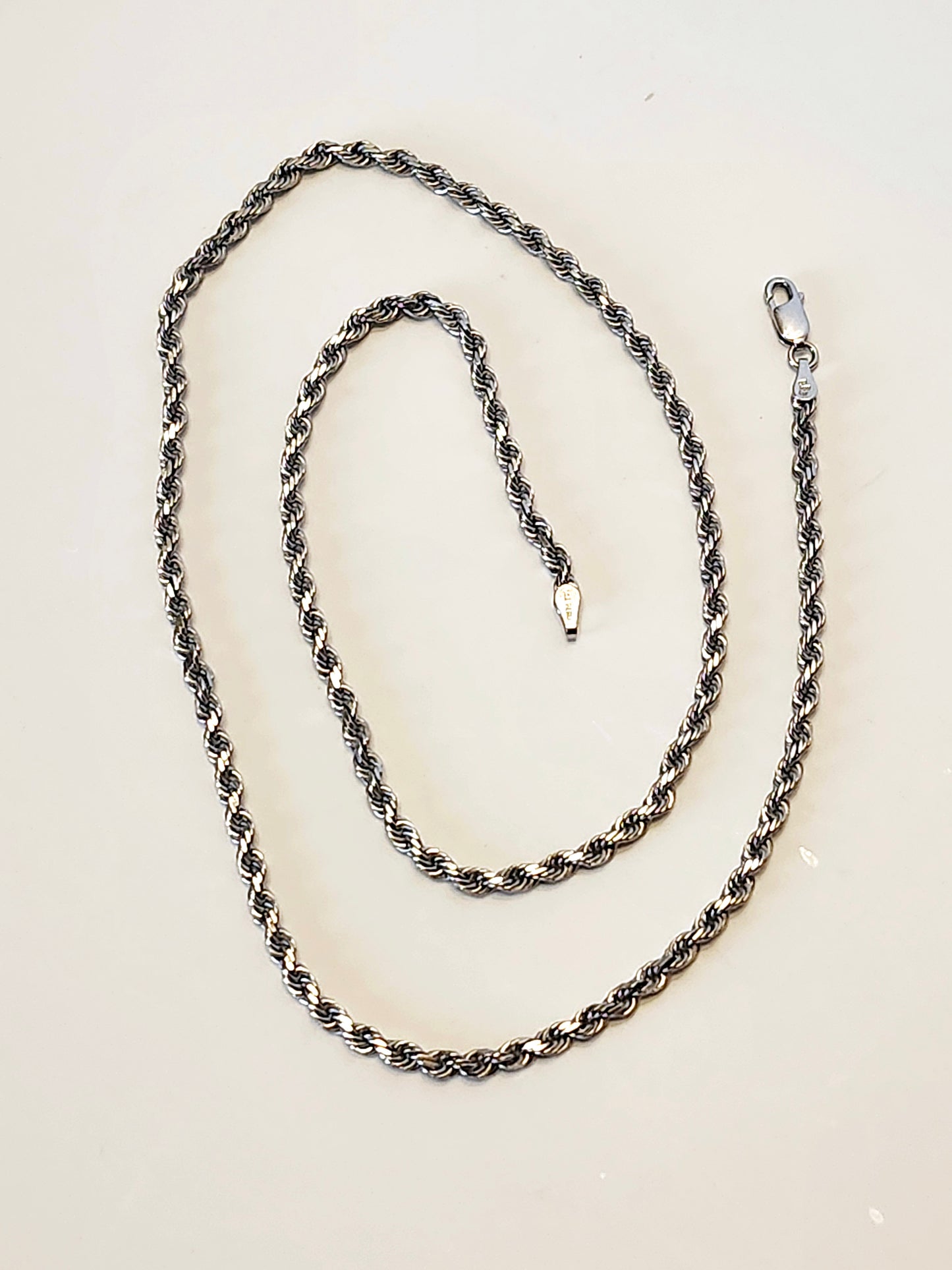 20" Rope Chain, 14k White Gold