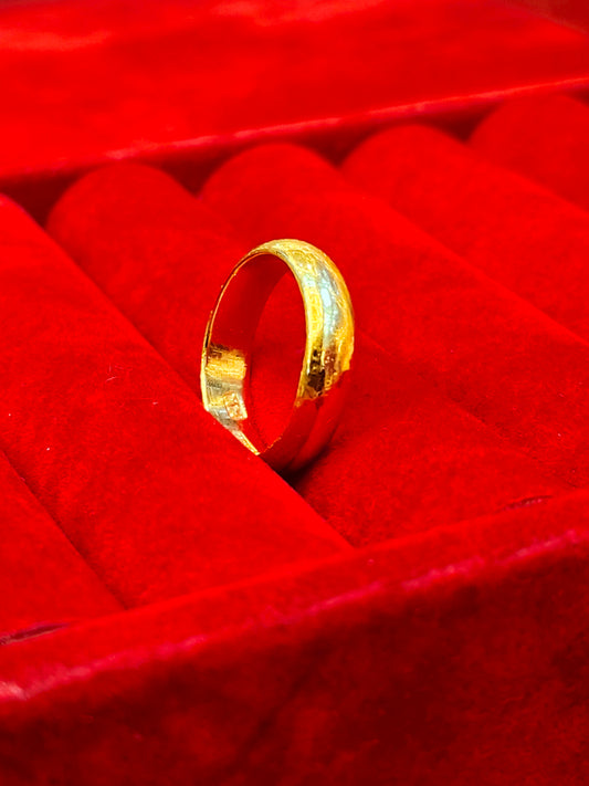 Round Wedding Band Ring, 23K Gold