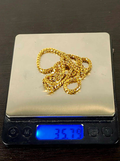 20", 35.8g, Jacoje Franco Chain, 22k Gold
