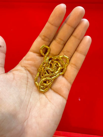 15.2g, 23", Barrel Chain, 23K Gold
