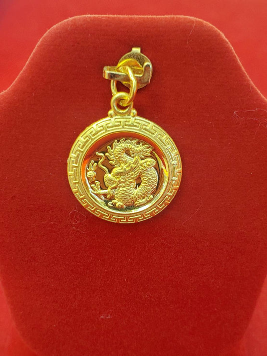 Dragon Pendant, 23K Gold