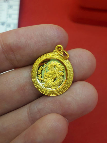 Dragon Pendant, 23K Gold