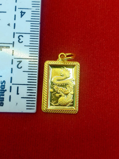 Dragon Pendant, 23K Gold