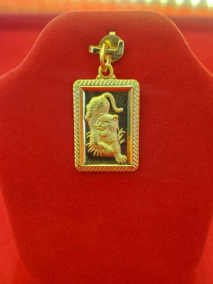 Tiger Pendant, 23K Gold