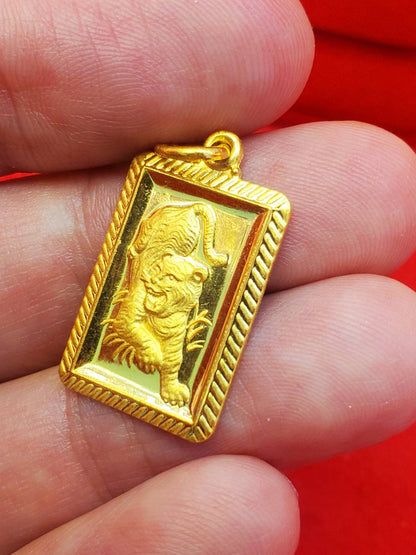 Tiger Pendant, 23K Gold