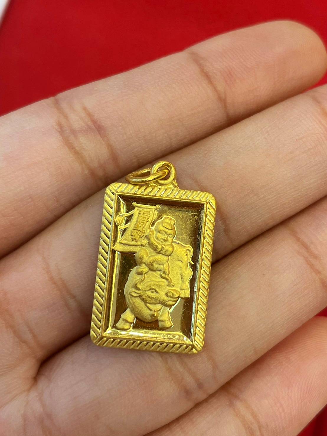 Ox Pendant, 23K Gold