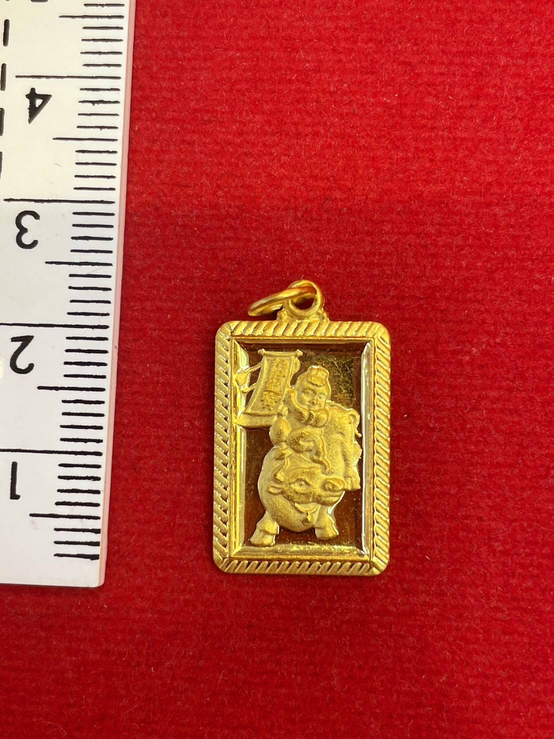 Ox Pendant, 23K Gold